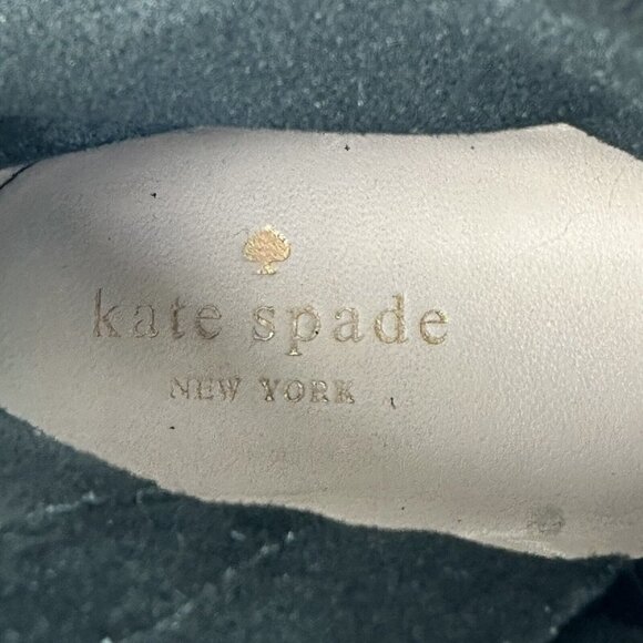 Kate Spade Ankle Boot 8 Betsie Too Suede Fringed Black Booties Womens Zip Up - Picture 13 of 14